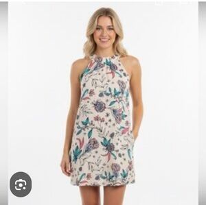 Rachel Ashwell Pale Pink Floral Print Halter Dress SM